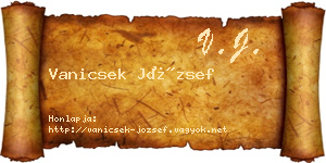 Vanicsek József névjegykártya