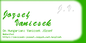 jozsef vanicsek business card